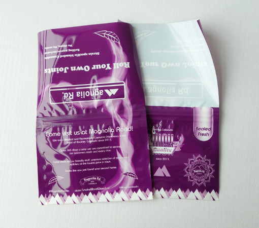 Rollende de tabakszak van steekproef vrije Preroll met zelfklevende 50g-tabakszak met ritssluiting