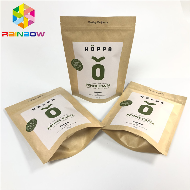 De douane drukte Bruine kraftpapier-Document zakken resealable tribune op ritssluitingsdocument verpakkende zak