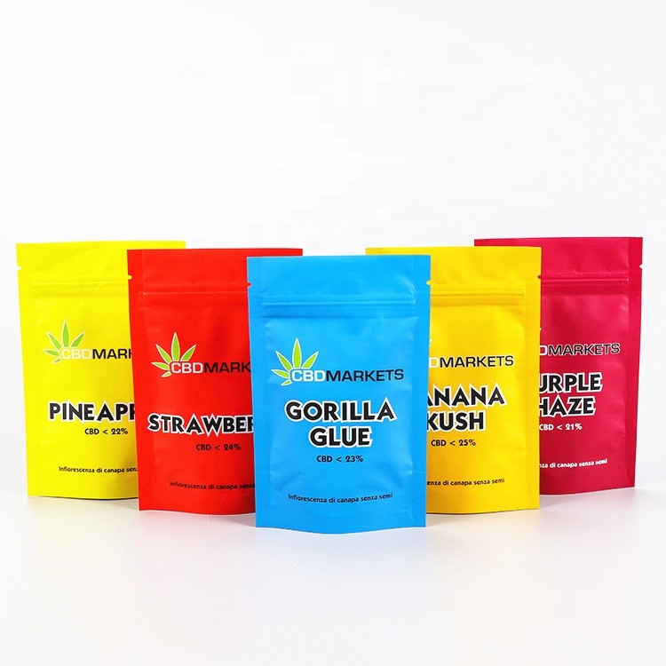 Resealable Onkruidcbd VMPET 180mic Mylar Tribune op Zak