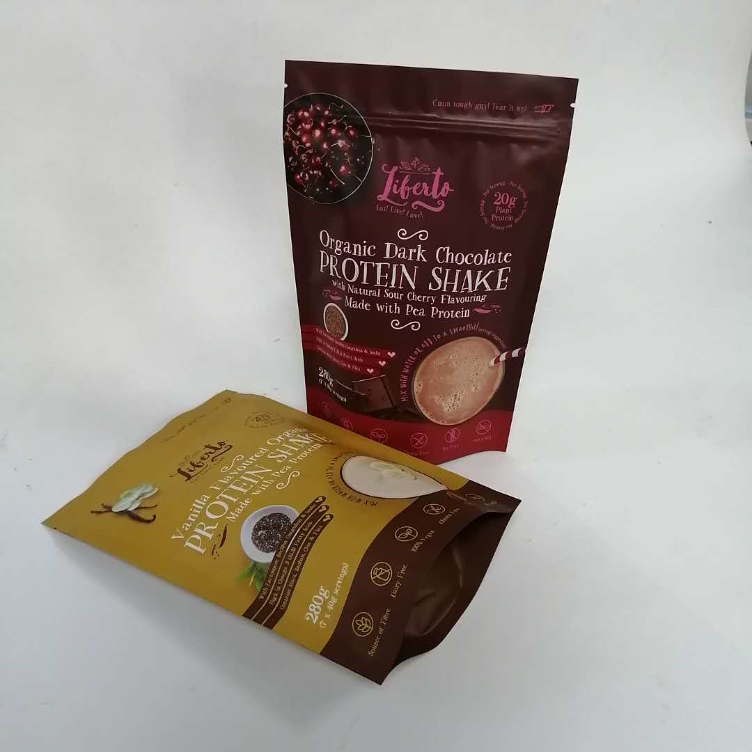 120 Microns staan Matte Protein Powder Mylar Zip-Zakken op