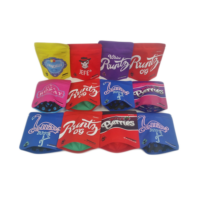 Klaar om van de de Zakfolie van het Geurbewijs te verschepen 3.5g de Ritssluitings Zachte Aanraking bloeit de Eetbare Resealable Cannabis Verpakkende Mylar-Zak