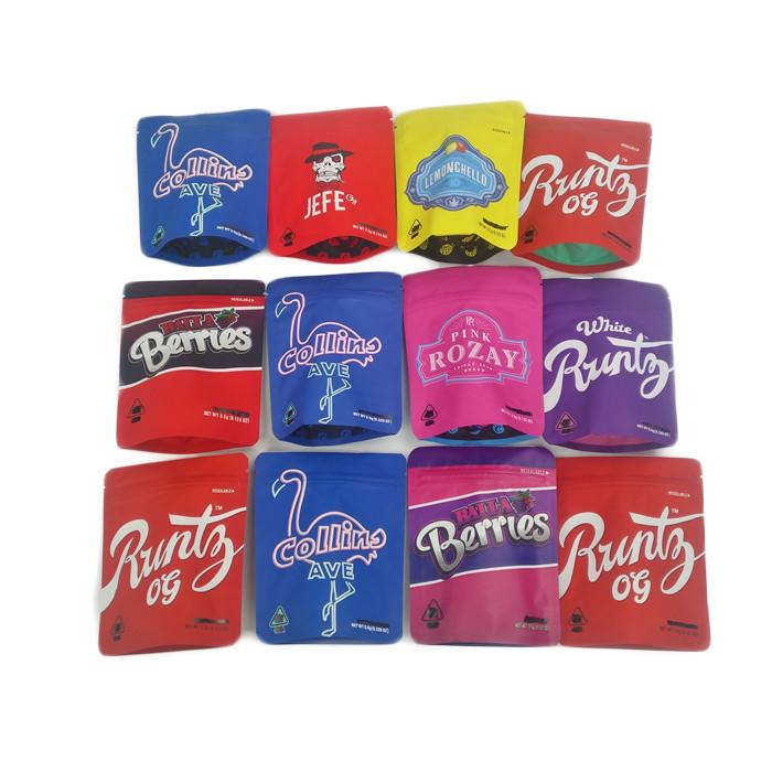 De zachte de Ritssluitings Plastic Zakken van de Aanrakings3.5g Folie ruiken de Koekjes Jefe die van de Bewijssteen 3.5g 7g Cannabies Mylar-Zakdouane verpakken