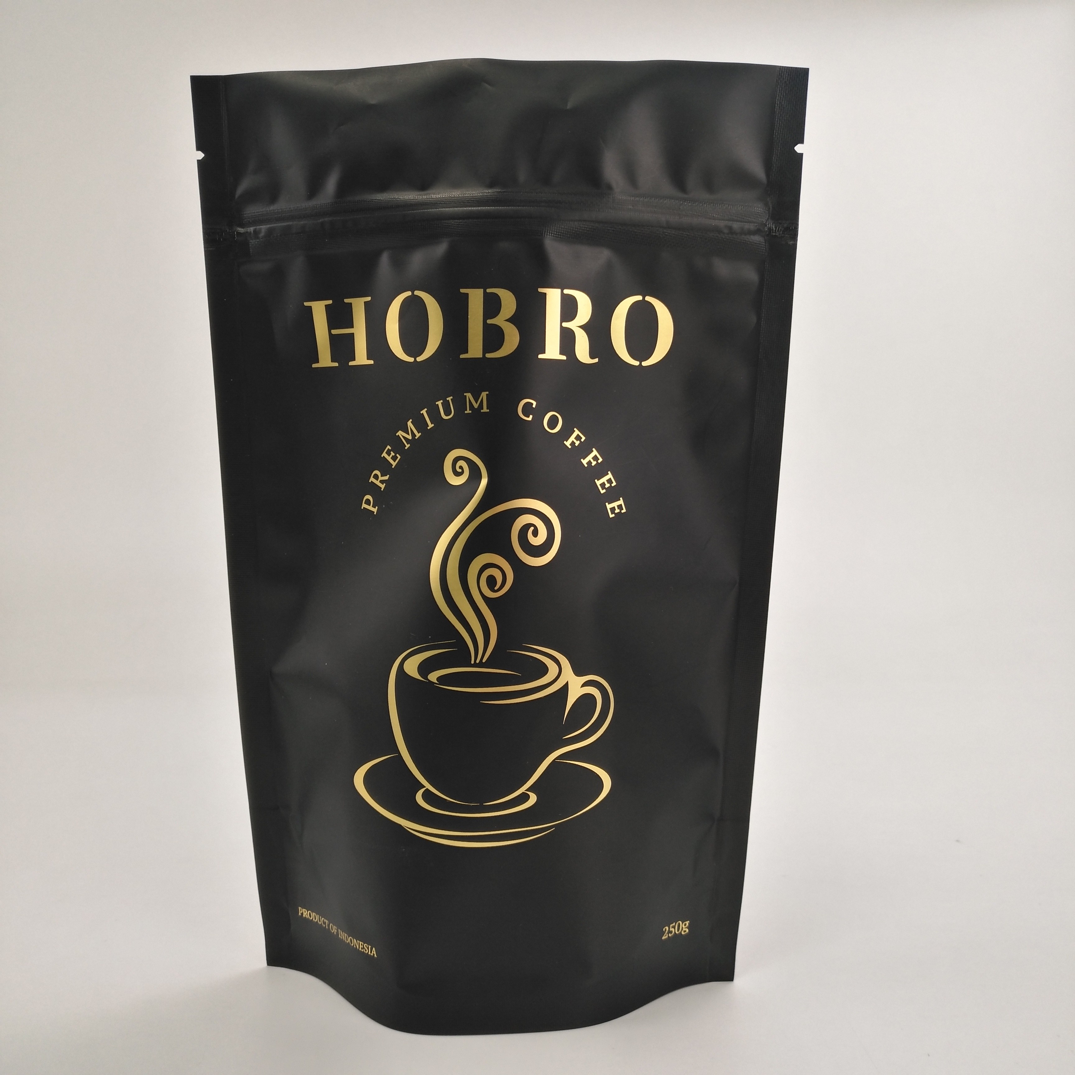 Tribune op Matt Black Laminated Aluminum Foil-Verpakkende de Zakkoffie Bean Packaging Bags With Valve van de Ritssluitingskoffie