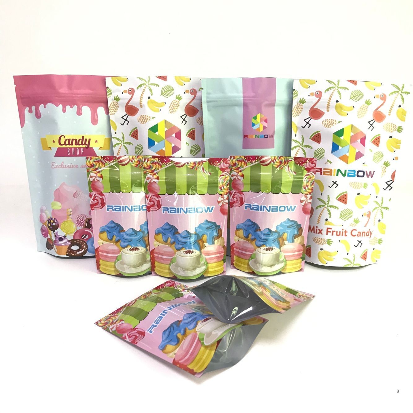 Digitale druktribune op Aluminiumfolie die de Verpakkende Zakken van het Zakkensuikergoed tonen