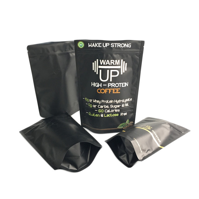 De gouden Zak Matte Black Finish Foil Stand van de drukkoffie op Ritssluitings Verpakkende Zak