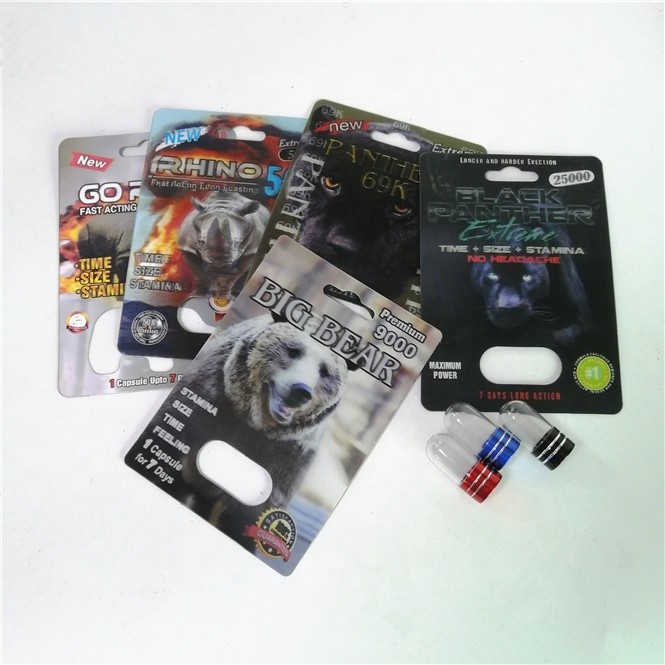 Rinoceros 99 500K-Verhogingspillen die de Druk van de Kaartenzijde verpakken