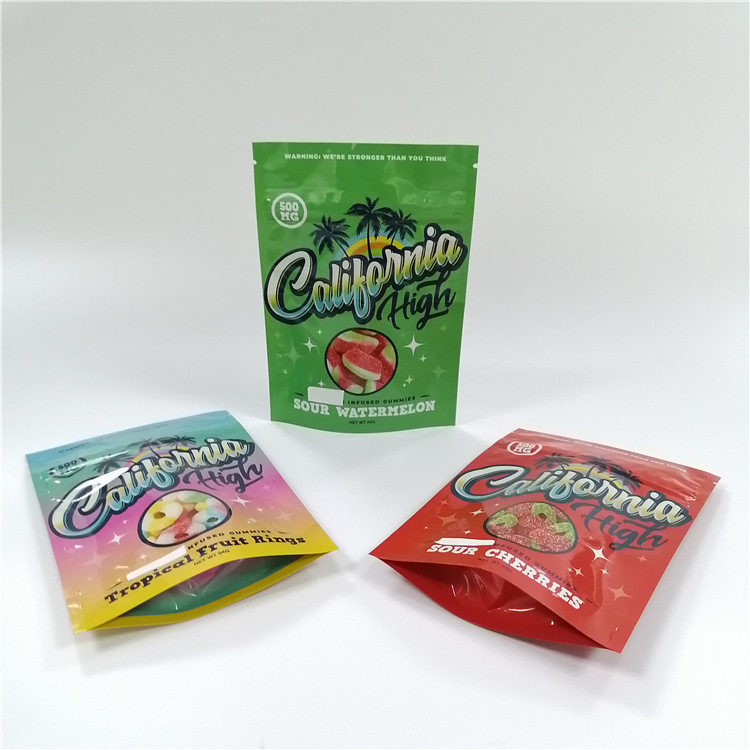 de Ritssluitings Plastic Resealable Zakken van 1g 3.5g 7g Gummies Mylar Veilig voor kinderen