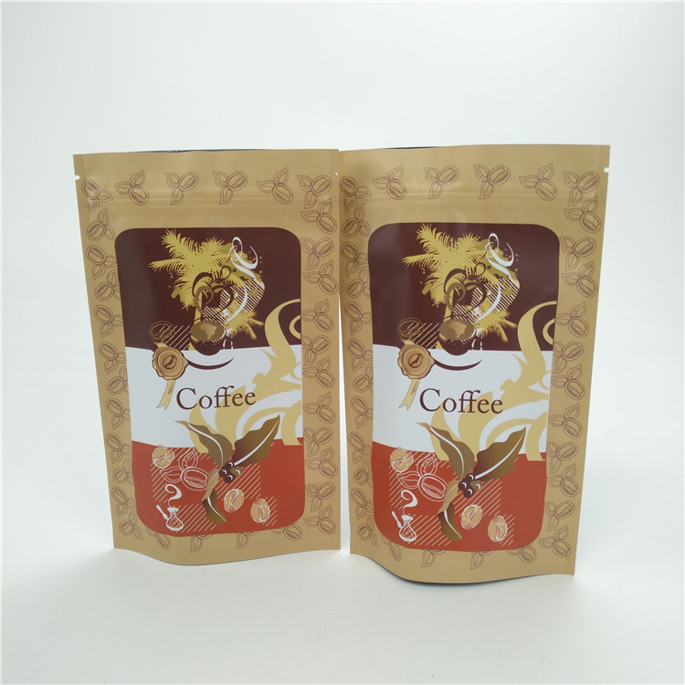 Kraftpapier-Document Pakket dat de In het groot Resealable Zakken van de Koffiezak met Embleem vervaardigt