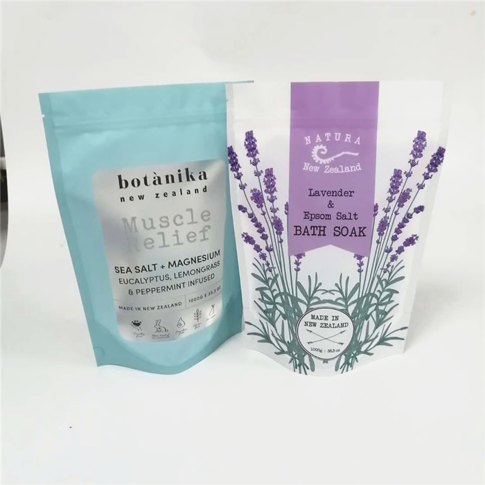 Oceaan Overzeese zoute Plastic Zakken die Zelf Bevindend Resealable Douaneembleem verpakken