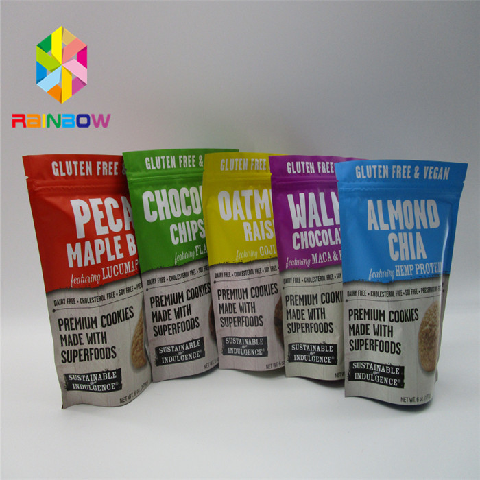 De plastic Mylar-Aluminiumfolietribune op Ritssluiting doet Gedrukte Voedselrang in zakken