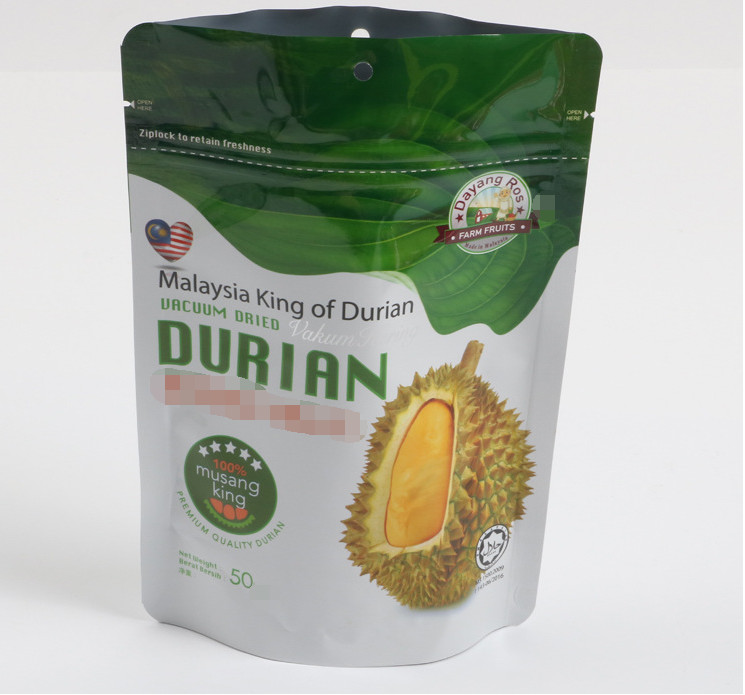 Resealable 120 Mic Stand Up Food Packaging Zak met Ritssluiting