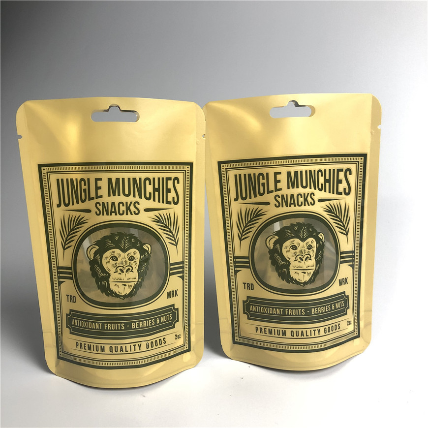 PA1.5c AL 0.7C Matt Snack Packaging Bags Stand op MPET