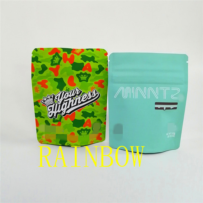 3.5g de zachte Zak van Aanrakings Zwarte Matte Child Proof Zipper Packaging/Onkruidtribune op Zak Verpakkende Zak