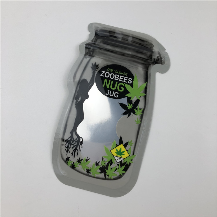 Van de de Zadencbd Bloem van Mason Jar Pouches For CBD Zakken van de het Blad Onregelmatige Verpakking van Gummies THC Indica met Ritssluiting