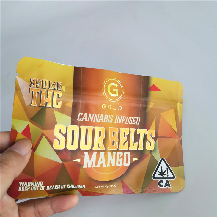 4X6 de Ritssluiting van duimmylar doet het Folie Gevoerde Zwitserse Onkruid van THC in zakken CBD