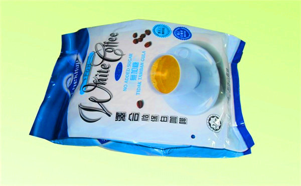 De zijtribune van de Hoekplaatfolie op Zakken 100 micron voor Witte Koffie Verpakking