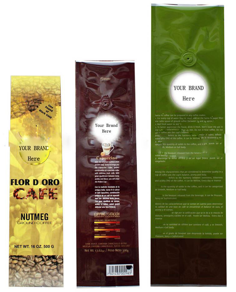 OEM HUISDIER/AL/PE de Foliezak van de Koffieklep Verpakking met Ritssluiting