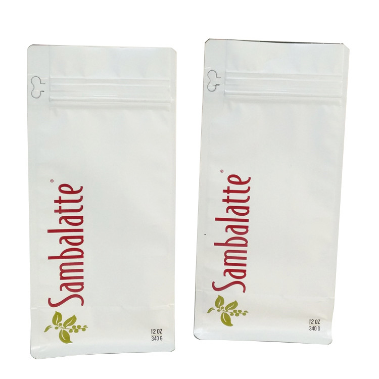 De ontgassende Zak van de de Bodemritssluiting van Klepmatte coffee pouch 110mic CMYK MOPP Vlakke