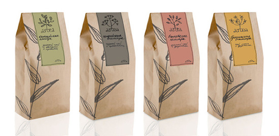 Gerecycleerde Drukritssluitingstheezakjes die Vierkante Bruine Bodem verpakken