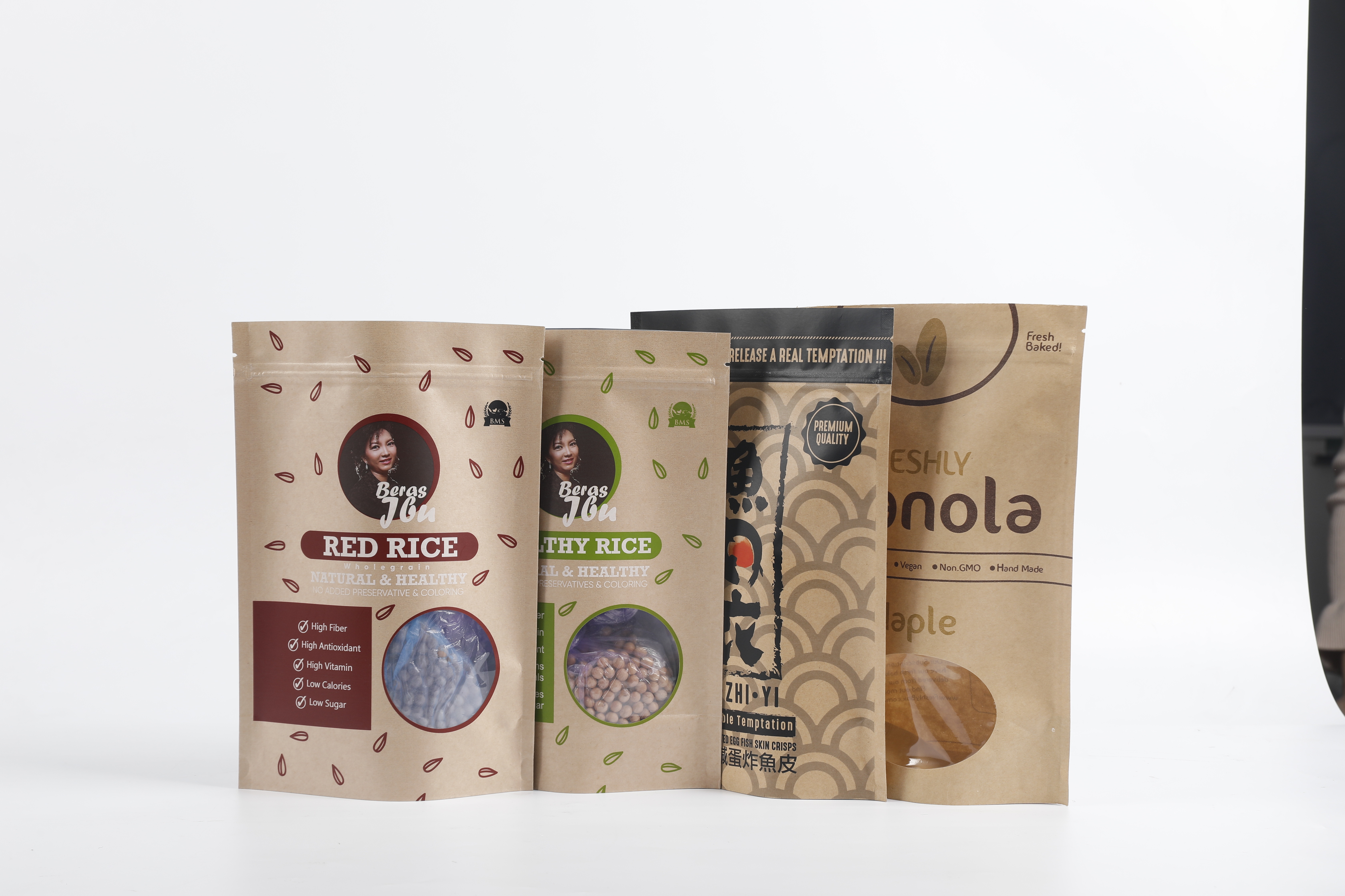 Douane de Biologisch afbreekbare PLA Kraftpapier Document Tribune van de Ritssluitingszak op Theevoedsel Verpakking