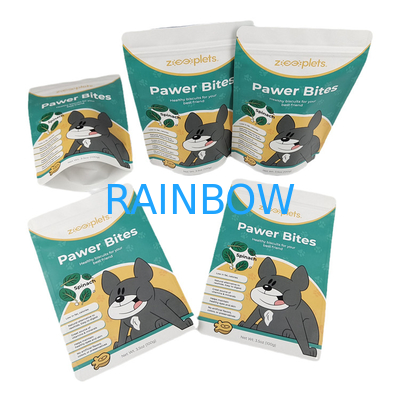 Groothandel Groothandel Custom Stand Up Herverzegelbare Mylar Bags Digitaal Druk Kraft Papier Pouch voor huisdier hond Kattenvoer