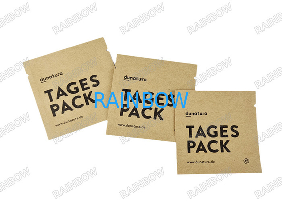 Op maat gemaakte biologisch afbreekbare lege theezak met drie zijden warmteverzegeling thee koffie verpakkingszak kraft papier tablet verpakkingszak