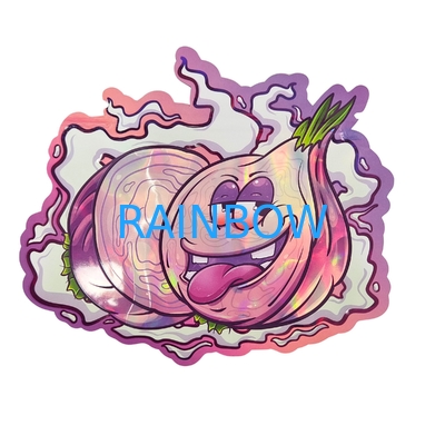Soft Touch Holographic Mylar Bags met Zipper voor Candy Herb Dry Flower Gummy Biscuit Sugar Kinderwaardige verpakking