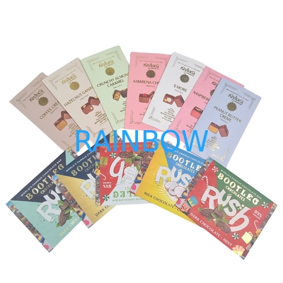 Eetbare aluminiumfolie sachet achterkant seal kleine plastic mylar havermout chocolade energiereep koekje snack snoep verpakkingszak