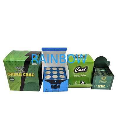 Recyclebaar Kraftpapier Kraft Kraft Doos Voor Snack Voor Koekjes Energy Bar Cosmetisch Karton Teller Display Verpakking Spons
