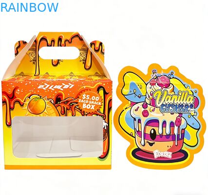 Custom 3.5 Mylar Bag Komt met Display Box Voor Bloem Candy Cookie Gummy Verpakking Kindwerend 3.5g 7g 14g Die Cut Mylar Bag