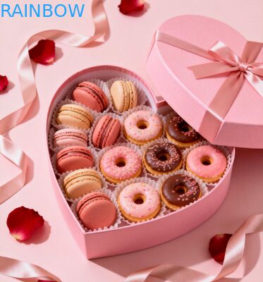 Aanpasbare Biologisch afbreekbare vouwbare cadeaubon voor bakkerijverpakkingen en gebakken macarons