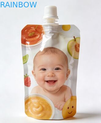 30 ml aangepaste gedrukte voedselkwaliteit spout zak voor baby sap en puree verpakkingen
