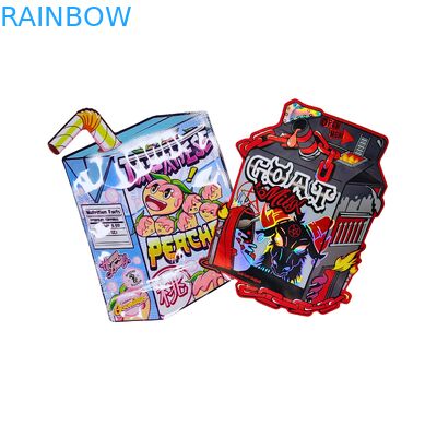 Groothandel Op maat gedrukte speciale vorm gummi bloemenzakjes 3,5 7g Stand Up Child Proof Pouch met logo