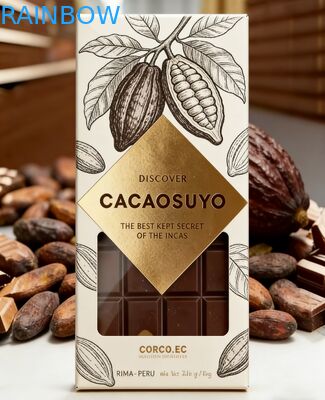 Op maat gemaakte biologisch afbreekbare voedselveilige kraftpapieren doos met doorzichtig venster voor chocoladereepverpakking